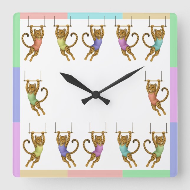 Leopard on a trapeze Wall Clock (Front)