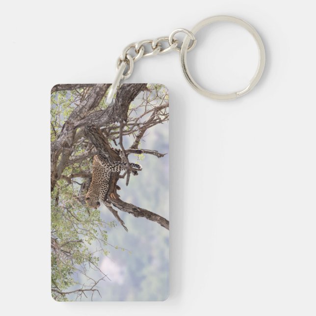 Leopard on a tree key ring (Back)