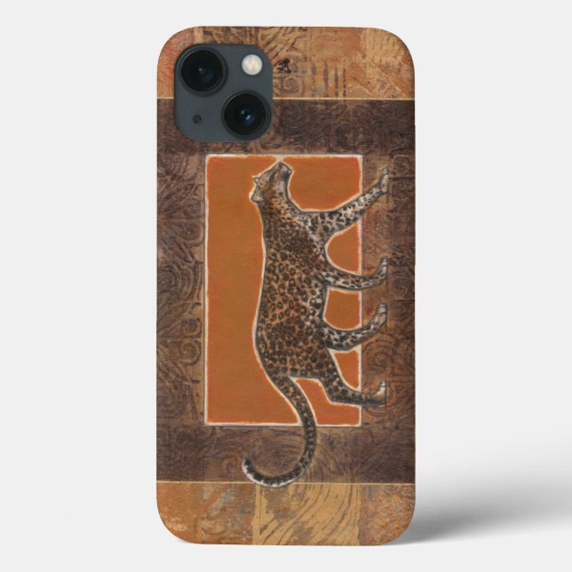 Leopard on Orange and Brown Background Case-Mate iPhone Case (Back)