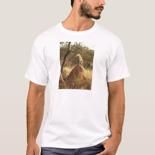 Leopard on Termite Mound in Namibia T-Shirt