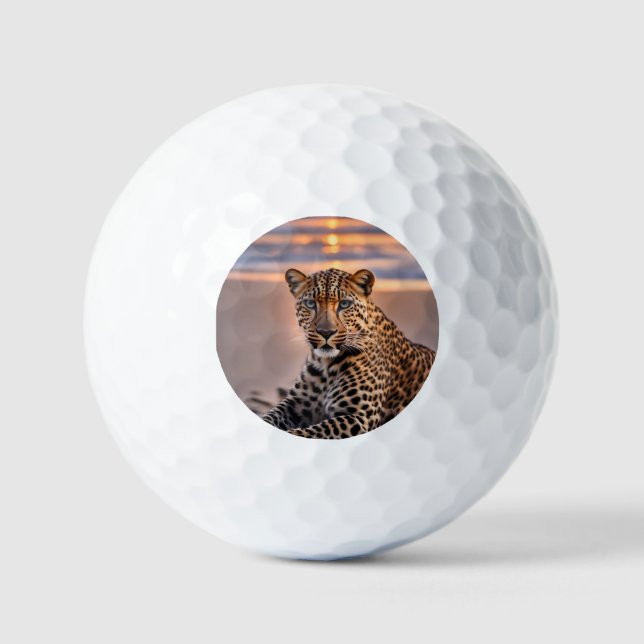 Leopard on the beach golf balls (Front)