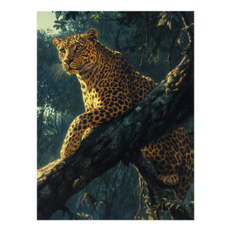 Leopard on Watch Poster