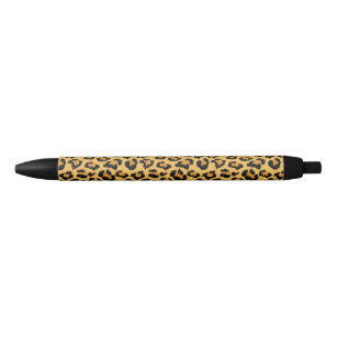 Leopard or Jaguar Print Faux Fur Pattern Black Ink Pen