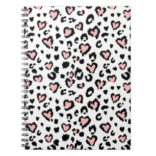 Leopard or jaguar seamless pattern, textured fashi notebook