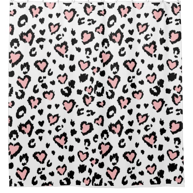 Leopard or jaguar seamless pattern, textured fashi shower curtain (Front)