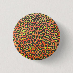 Leopard Orange and Yellow Print 3 Cm Round Badge