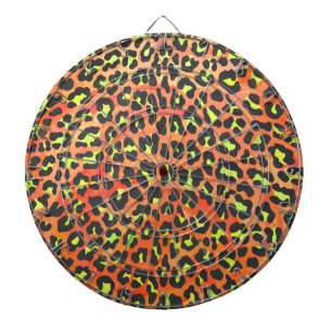 Leopard Orange and Yellow Print Dartboard