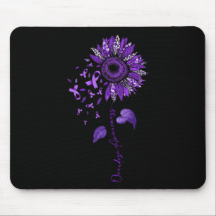 Leopard Overdose Awareness Purple Ribbon  Mouse Mat