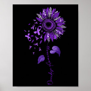Leopard Overdose Awareness Purple Ribbon Poster
