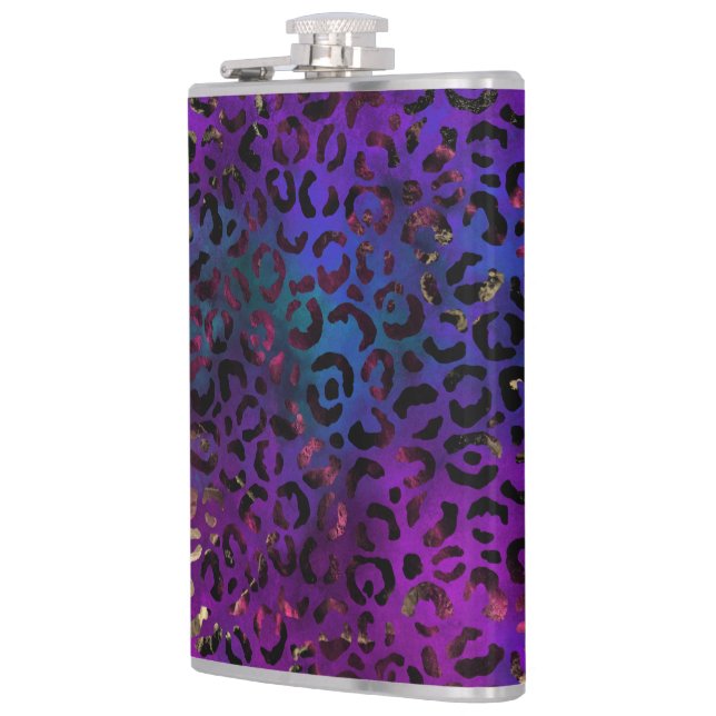 Leopard Paint Series Design 16  Hip Flask (Left)