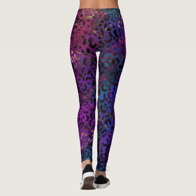 Leopard Paint Series Design 16 Leggings (Back)