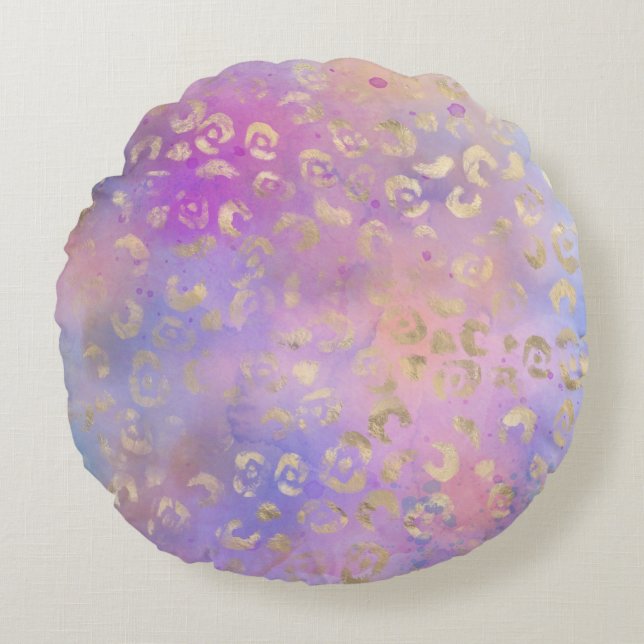 Leopard Paint Series Design 8  Pouf Round Cushion (Front)