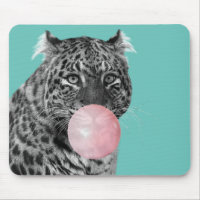 Leopard Panther Black White Pink Bubble Gum Blue