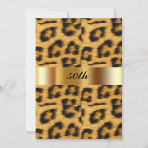 Leopard Pattern 50th  Birthday Party Invitation