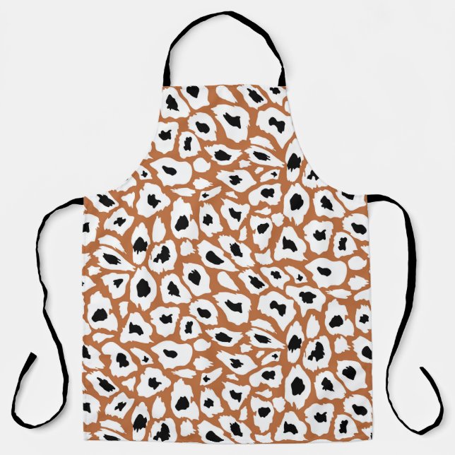Leopard pattern, african animal print design apron (Front)