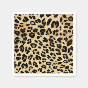 Leopard Pattern Animal Print Black/Gold Napkin