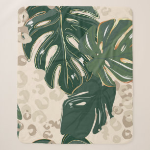 Leopard pattern, animal print seamless design gree sherpa blanket