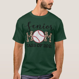 Leopard Pattern Baseball Senior Mum Class of 2023 T-Shirt