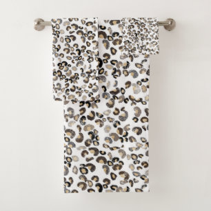 Leopard Pattern Bath Towel Set