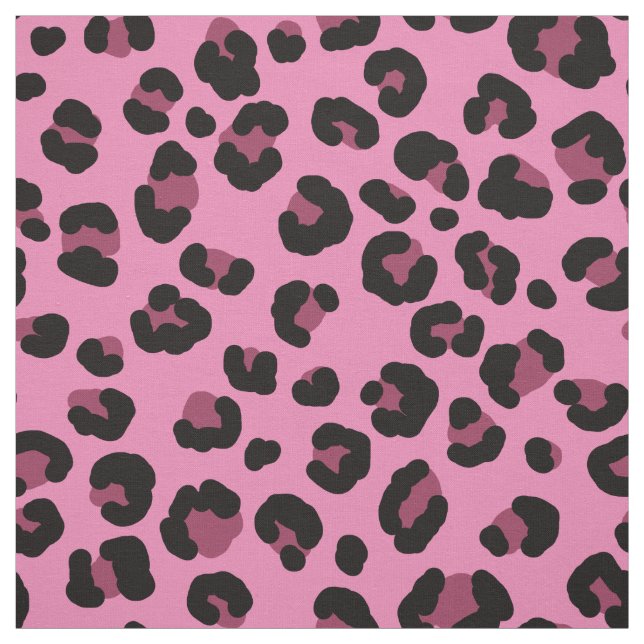 leopard pattern black and pink fabric (Swatch)