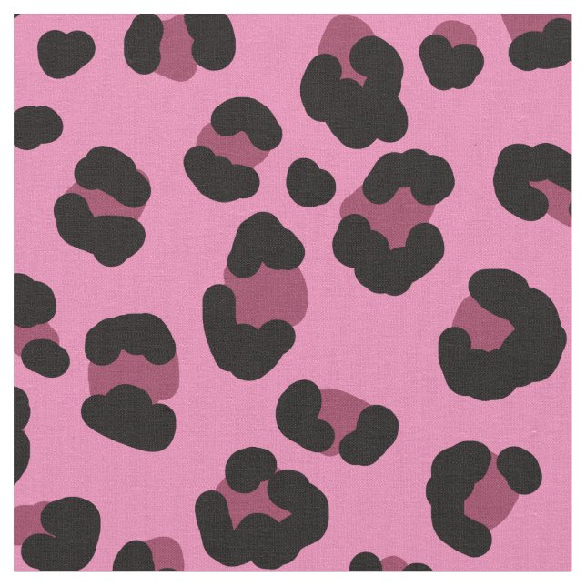 leopard pattern black and pink fabric (Close Up)