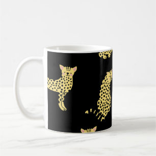 Leopard Pattern: Black Background Cheetah Coffee Mug