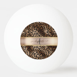 Leopard Pattern Black Bronze Monogram Ping Pong Ball
