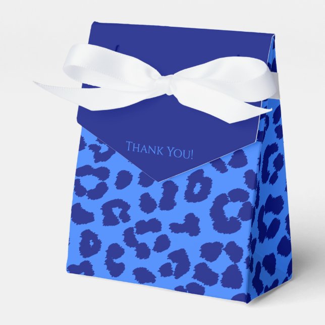 Leopard Pattern-Blue- Favour Box (Front Side)