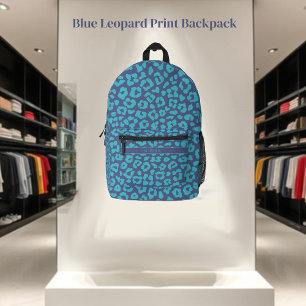 Leopard Pattern-Blue- Printed Backpack