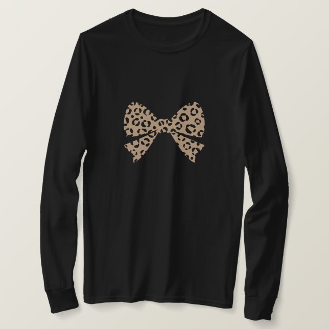 Leopard Pattern Bow T-Shirt (Design Front)