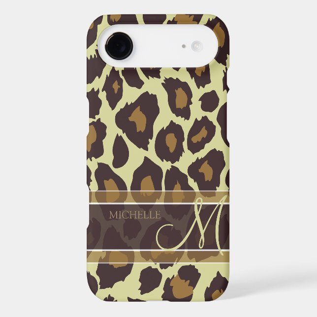 Leopard Pattern - Brown and Tan with Monogram Case-Mate Samsung Galaxy Case (Back)