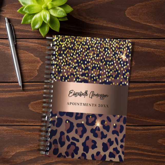 Leopard pattern brown black bronze 2022 2023 planner (Creator Uploaded)