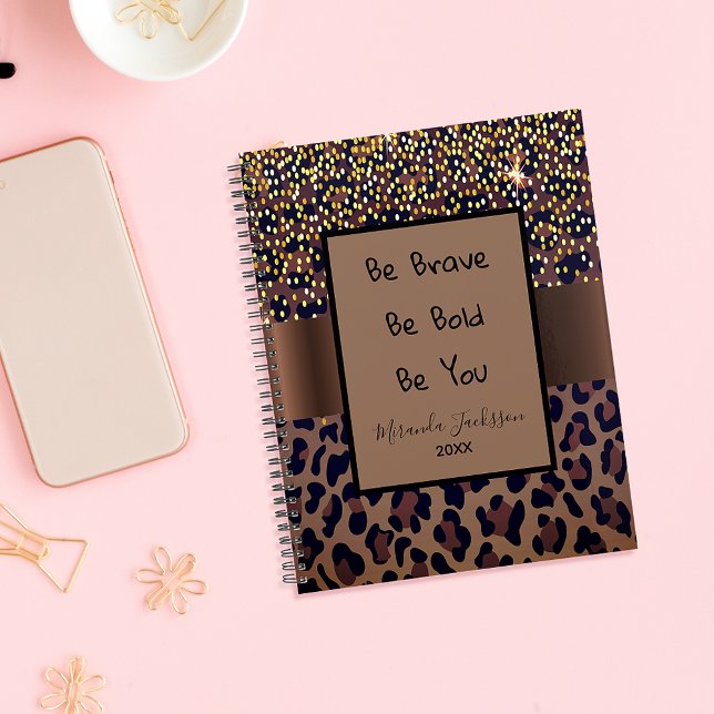 Leopard pattern brown black motivational 2027 planner (Creator Uploaded)