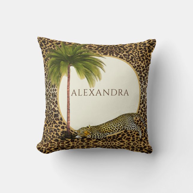 Leopard Pattern  Brown Personal Elegant Palm Cushion (Front)