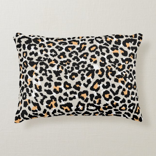 leopard pattern coloured wild seamless decorative cushion (Front)