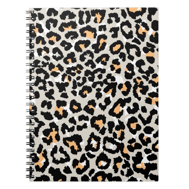 leopard pattern coloured wild seamless notebook (Front)
