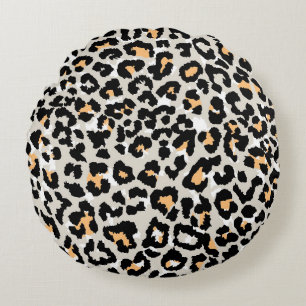 leopard pattern coloured wild seamless round cushion