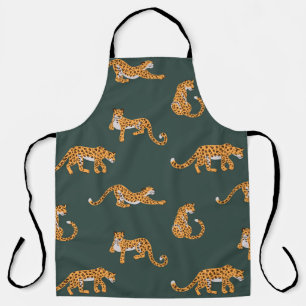 Leopard pattern flat colour seamless design illust apron