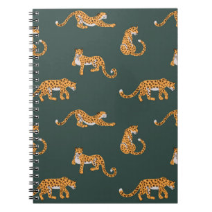 Leopard pattern flat colour seamless design illust notebook
