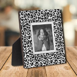 Leopard Pattern Frameless Photo Easel Back Plaque<br><div class="desc">Made to look dimensional, a black and white leopard pattern creates a beautiful frame for your favourite photo on this tabletop plaque with a built-in easel. The image is put directly on the hardboard panel for a stunningly crisp image with an easy wipe clean surface. Great as a gift or...</div>