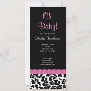 Leopard Pattern Girl Baby Shower  V12 Invitation