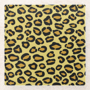 Leopard Pattern Glass Coaster