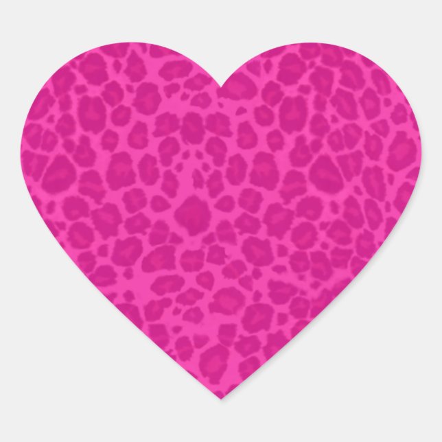 Leopard Pattern Heart Sticker (Front)