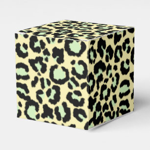 Leopard Pattern in Mint Green on Oatmeal Favour Box