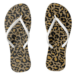 Leopard Pattern in Natural  2 Flip Flops