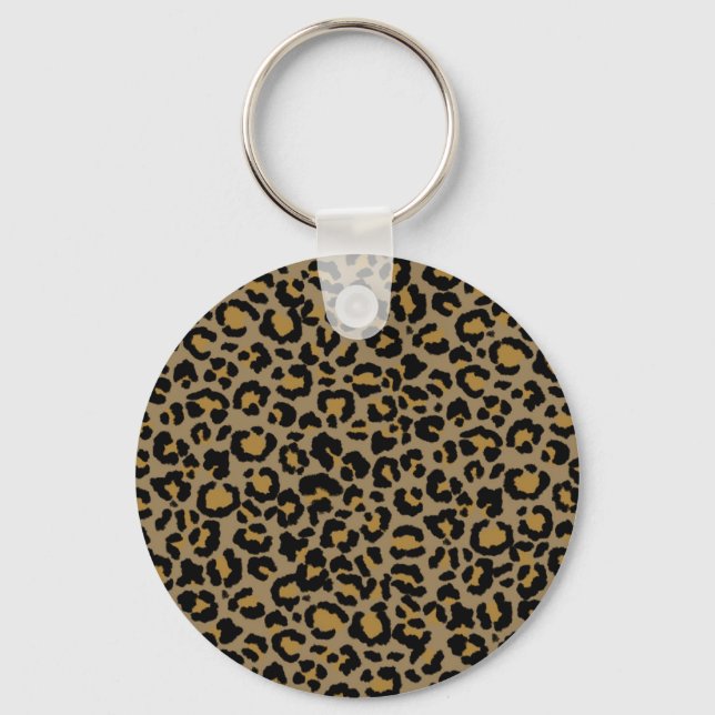 Leopard Pattern in Natural  2  Key Ring (Front)