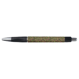 Leopard Pattern in Raspberry on Lime Green