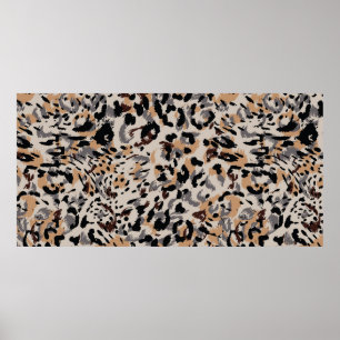 Leopard pattern, jaguar pattern, animal fur poster
