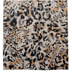 Leopard pattern, jaguar pattern, animal fur shower curtain