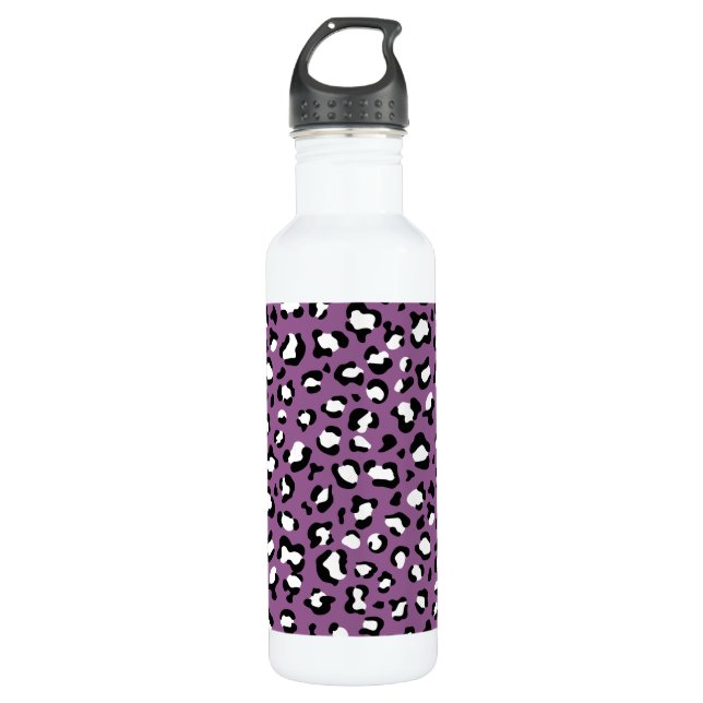 Leopard Pattern, Leopard Spots, Purple Leopard 710 Ml Water Bottle (Front)
